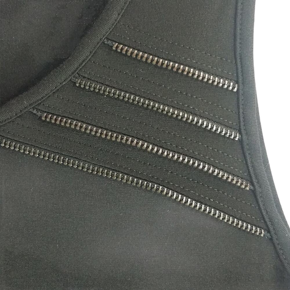 Vivienne Tam Black Knit Sheath Dress Small Sleeveless Zipper Accent Edgy Design - Picture 5 of 12